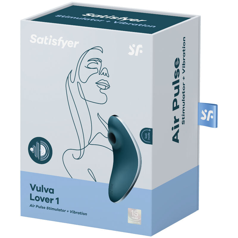 SATISFYER - VULVA LOVER 1 LUFTPULSSTIMULATOR &amp; VIBRATOR BLÅ