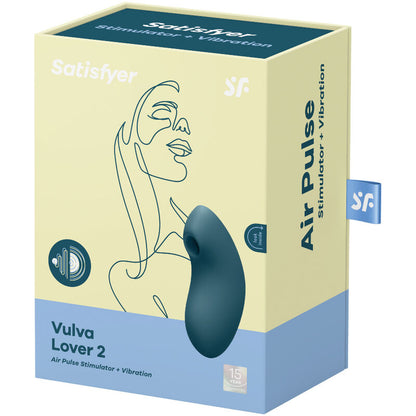 SATISFYER - VULVA LOVER 2 -ilmapulssistimulaattori ja -vibraattori, sininen