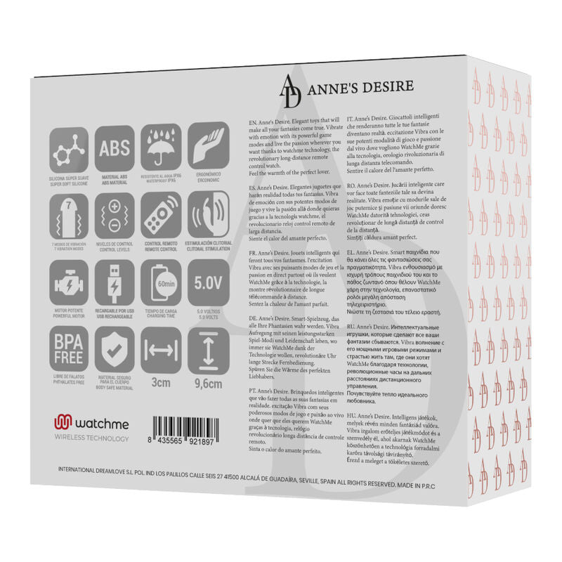 ANNE'S DESIRE - PANTY PLEASURE TECHNOLOG A WATCHME SVART/GULD