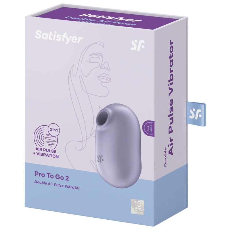 SATISFYER - PRO TO GO 2 KAKSOISPULSSISTIMULAATORI JA VIBRAATTORI, VIOLETTI