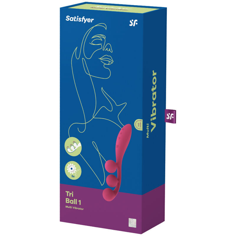 SATISFYER - TRI BALL 1 -monivärähtelijä, punainen