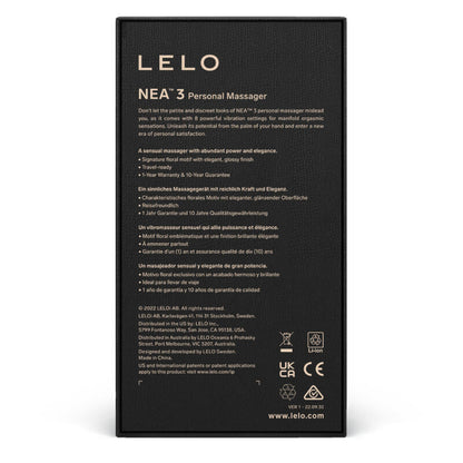 LELO - NEA 3 HENKILÖKOHTAINEN HIERONTALAITTEEN MUSTA