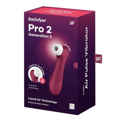 SATISFYER - PRO 2 SUKUPOLVI 3 NESTETEKNOLOGIA VIININPUNAISET