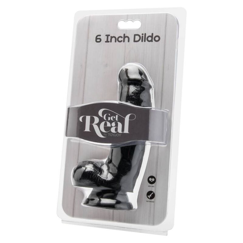 GET REAL - 12 CM DILDO KUULIKIIVELLÄ MUSTA