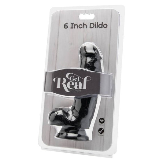 GET REAL - 12 CM DILDO KUULIKIIVELLÄ MUSTA