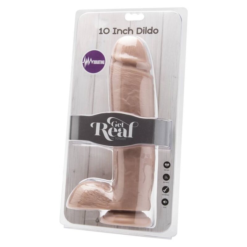 GET REAL - DILDO 25,5 CM KUULIVIBRAATORI NAHKA