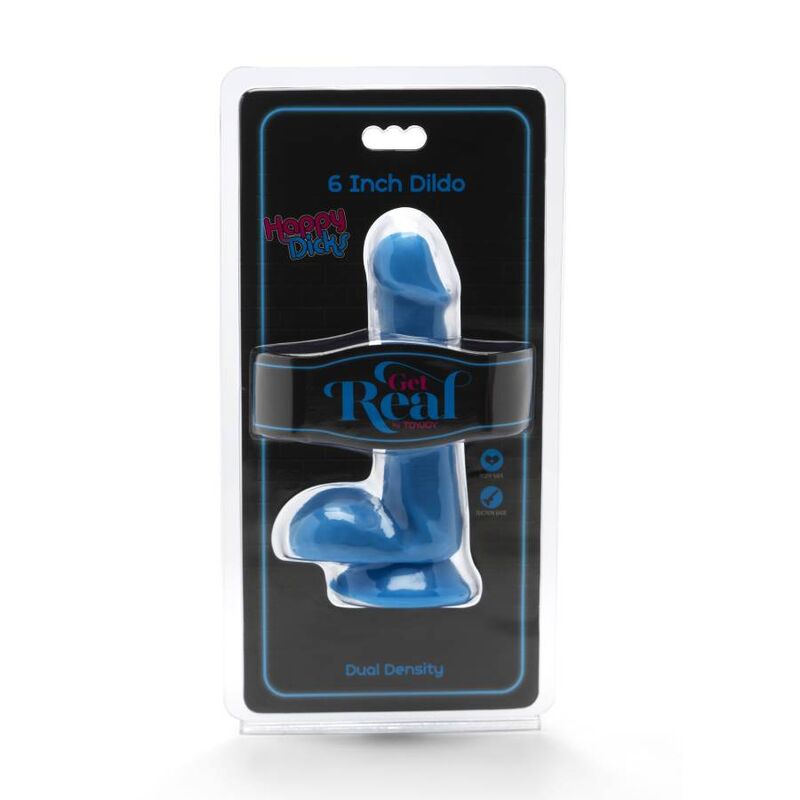 GET REAL - HAPPY DICKS DILDO 12 CM KUULOKKEET SININEN