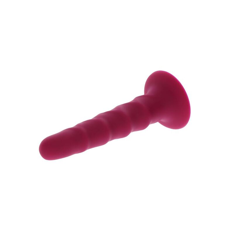 GET REAL - RIBBED DONG 12 CM PUNAINEN
