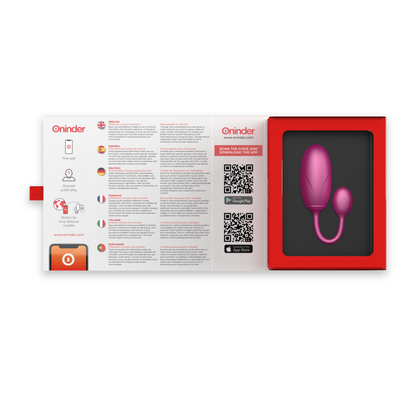 ONINDER - TOKYO VIBRERANDE ÄGG ROSA 7,5 X 3,2 CM GRATIS APP