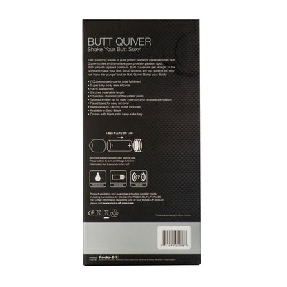 ROCKS-OFF - BUTT QUIVER P-POINT -STIMULAATTORI, 7 NOPEUDEN MUSTA 