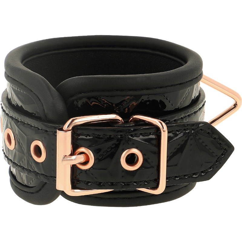 COQUETTE CHIC DESIRE - MUSTA PAINOS PREMIUM-KÄSIRAUAT NEOPREENIVUORILLA