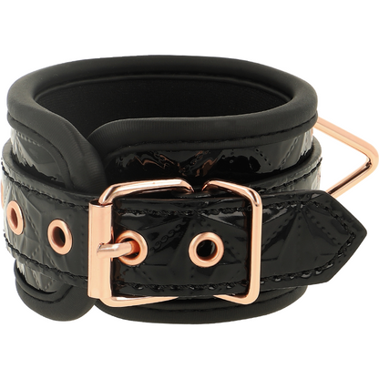 COQUETTE CHIC DESIRE - MUSTA PAINOS PREMIUM-KÄSIRAUAT NEOPREENIVUORILLA