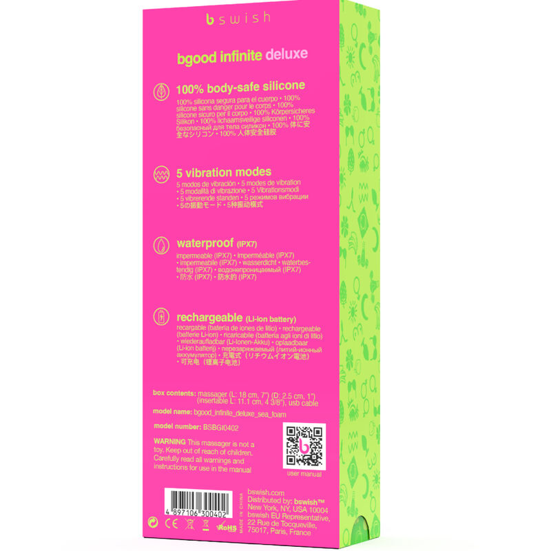 B SWISH - BGOOD INFINITE DELUXE LADATTAVA VIBRAATORI SININEN SILIKONI