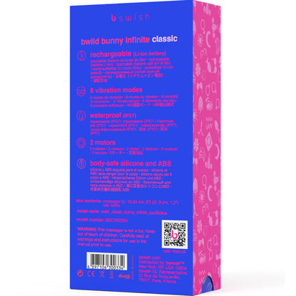 B SWISH - BWILD BUNNY INFINITE CLASSIC LADATTAVA VIBRAATORI SININEN SILIKONI