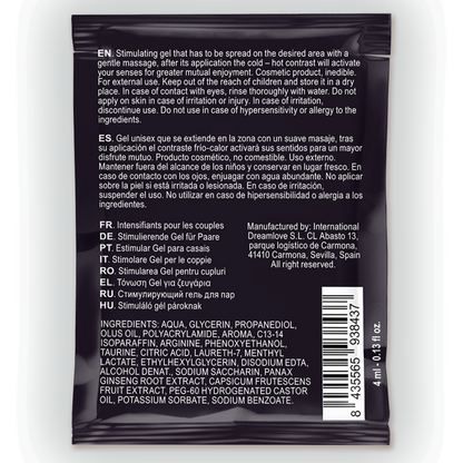 SPARTAN - MALE ENHANCER GEL HOT-COLD EFFECT 100% VEGAN 4ML