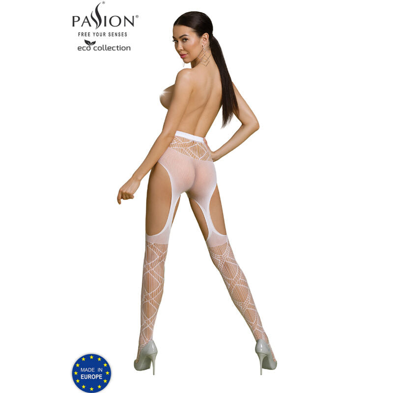 PASSION - ECO COLLECTION -bodystocking ECO S005 VALKOINEN