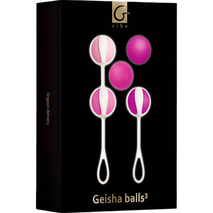 G-VIBE - 5 GEISHA-PALLON SETTI, 3 KPL VAALEANPUNAISTA