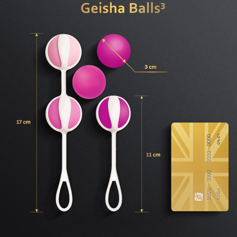 G-VIBE - 5 GEISHA-PALLON SETTI, 3 KPL VAALEANPUNAISTA