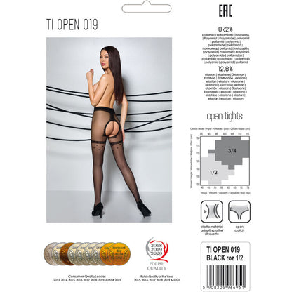 PASSION - TIOPEN 019 MUSTA/PUNAINEN SUKKAHOUSUT 3/4 20 DEN