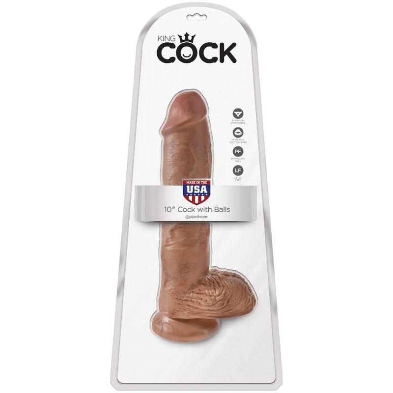 KING COCK - REALISTINEN PENIS KUULIPERÄLLÄ 19,8 CM KARAMELLI