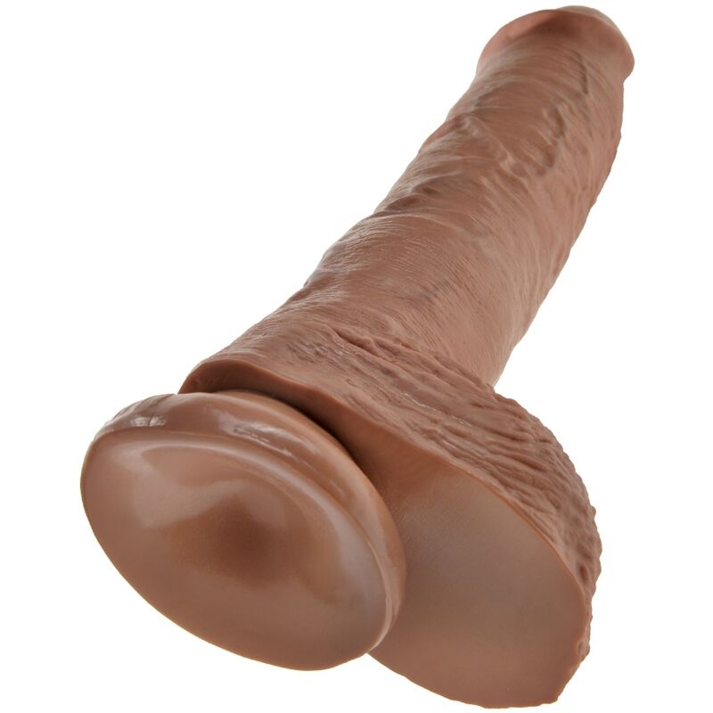 KING COCK - REALISTINEN PENIS KUULIPERÄLLÄ 19,8 CM KARAMELLI