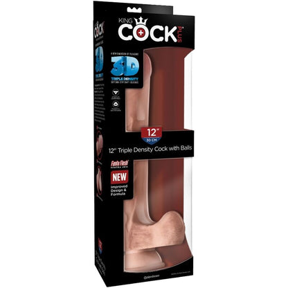 KING COCK - REALISTINEN PENIS KUULIPERÄLLÄ 3D 24,8 CM KEVYT