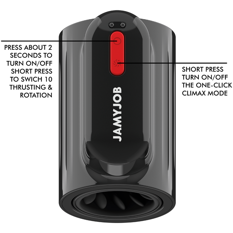 JAMYJOB - VORTEX TRYCKANDE OCH 360 ROTERANDE TECH TURBO LÄGE MASTURBATOR