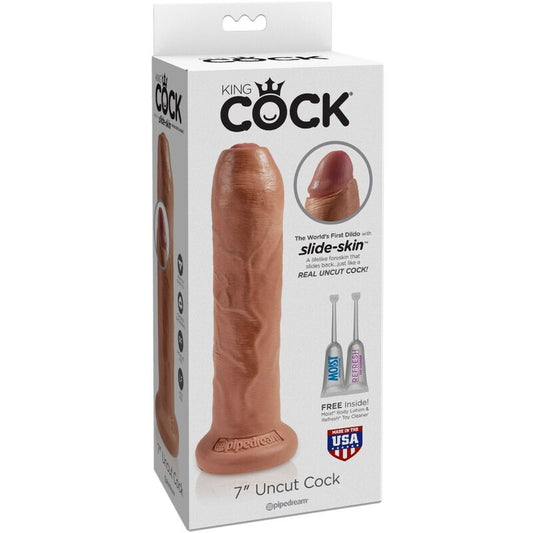 KING COCK - LEIKKAAMATON REALISTINEN PENIS 17,8 CM KARAMELLI