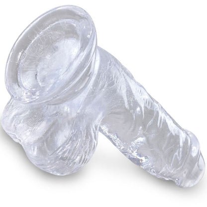 KING COCK - KLAR REALISTISK PENIS MED KUGLAR 10,1 CM TRANSPARENT