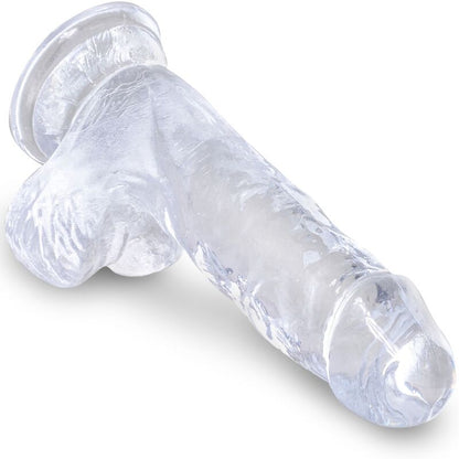 KING COCK - KLAR REALISTISK PENIS MED KUGLAR 10,1 CM TRANSPARENT