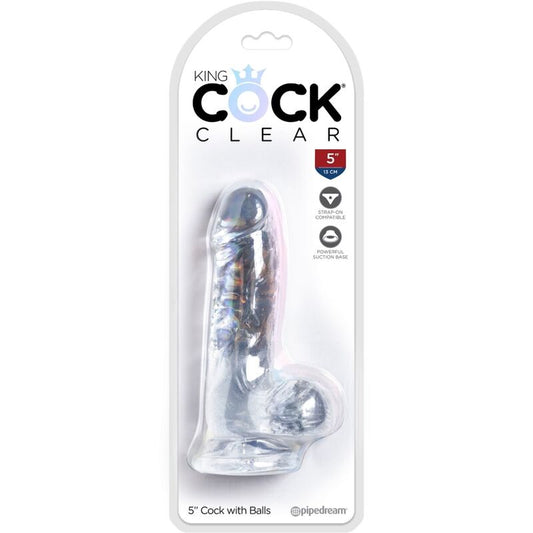 KING COCK - KIRKAS, REALISTINEN PENIS KUULIKIVIIN 10,1 CM LÄPINÄKYVÄ