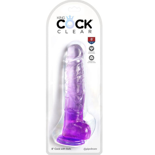 KING COCK - KIRKAS, REALISTINEN PENIS KUULIKIVIÄ 16,5 CM VIOLETTI