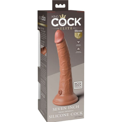 KING COCK - ELITE REALISTINEN SILIKONIDILDO 17,8 CM KARAMELLI