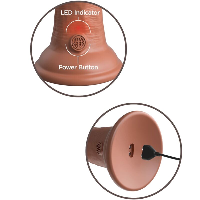 KING COCK - ELITE REALISTINEN VÄRISEVÄ JA SILIKONIINEN DILDO 15,2 CM KARAMELLI