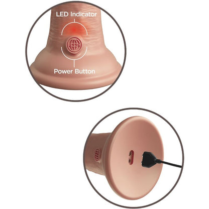 KING COCK - ELITE REALISTINEN VÄRISEVÄ JA SILIKONIDILDO 15,2 CM