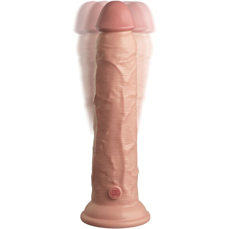 KING COCK - ELITE REALISTINEN DILDOVIBRAATORI &amp; SILIKONIKAUKOSÄÄDIN 23 CM