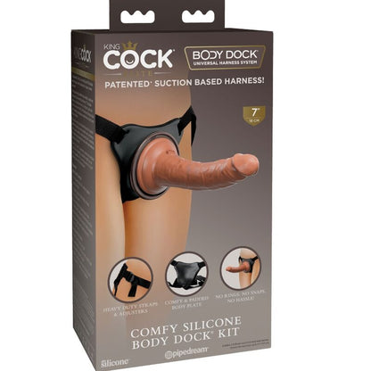 KING COCK - ELITE MUKAVA SÄÄDETTÄVÄ VALJAAT DILDOILLA 17,8 CM