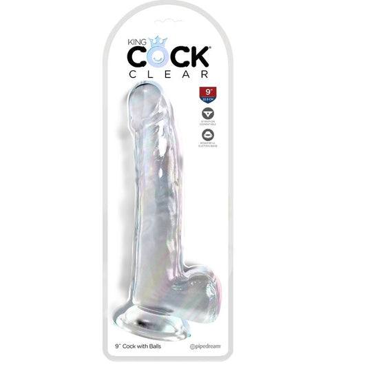 KING COCK - LÄPINÄKYVÄ DILDO KIVEKSILLÄ 20,3 CM LÄPINÄKYVÄ