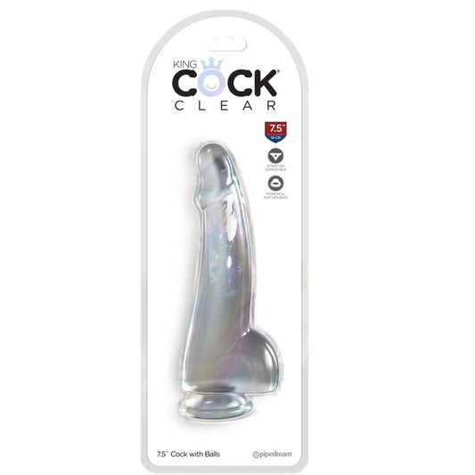 KING COCK - LÄPINÄKYVÄ DILDO KIVEKSILLÄ 15,2 CM LÄPINÄKYVÄ