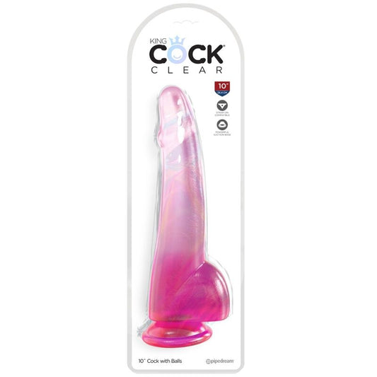 KING COCK - LÄPINÄINEN DILDO KIVEKSILLÄ 19 CM VAALEANPUNAINEN