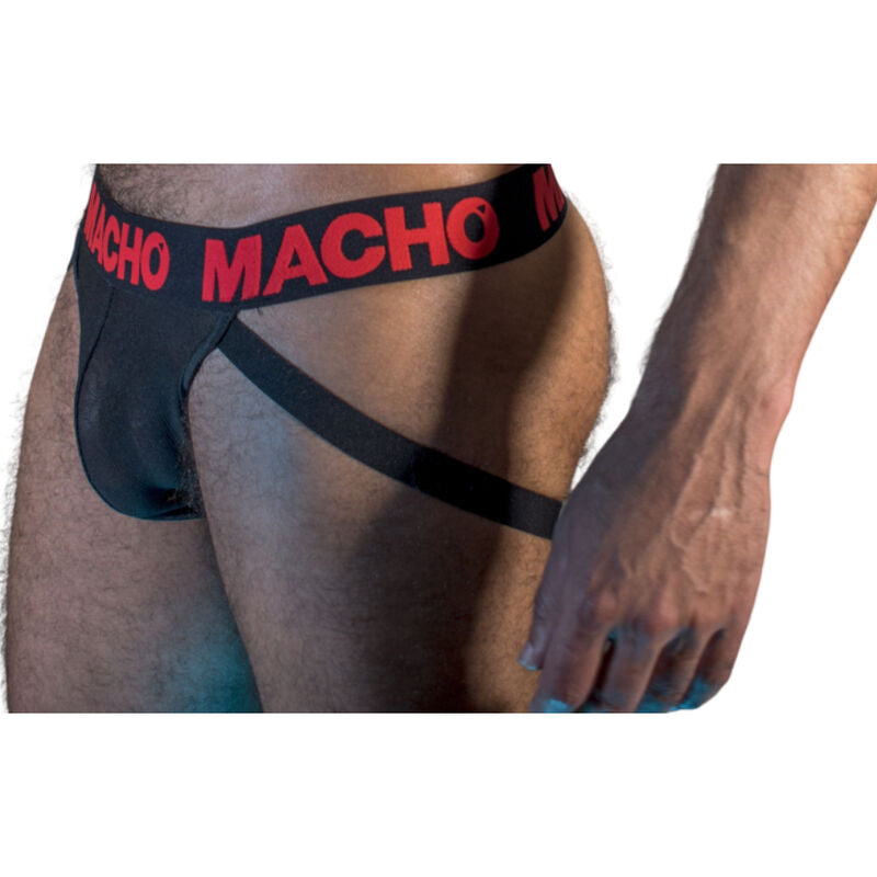 MACHO - MX26X2 JOCK MUSTA/PUNAINEN XL