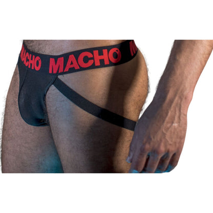 MACHO - MX26X2 JOCK MUSTA/PUNAINEN XL