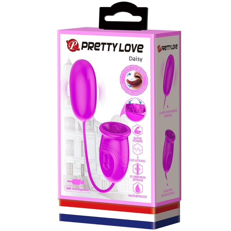 PRETTY LOVE - DAISY DUAL EGG LADATTAVA VIBRAATORI VIOLETTI