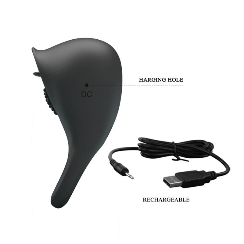 PRETTY LOVE - VÄRISEVÄ PENISRENGAS MUSTALLA KIELELLÄ