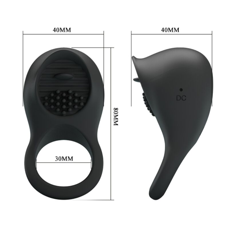 PRETTY LOVE - VÄRISEVÄ PENISRENGAS MUSTALLA KIELELLÄ