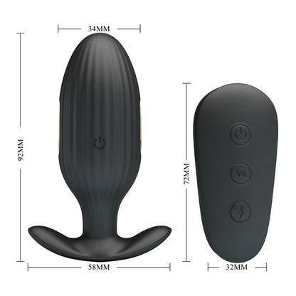 PRETTY LOVE - KELLY PLUG ANAL RECHARGEABLE VIBRATOR BLACK