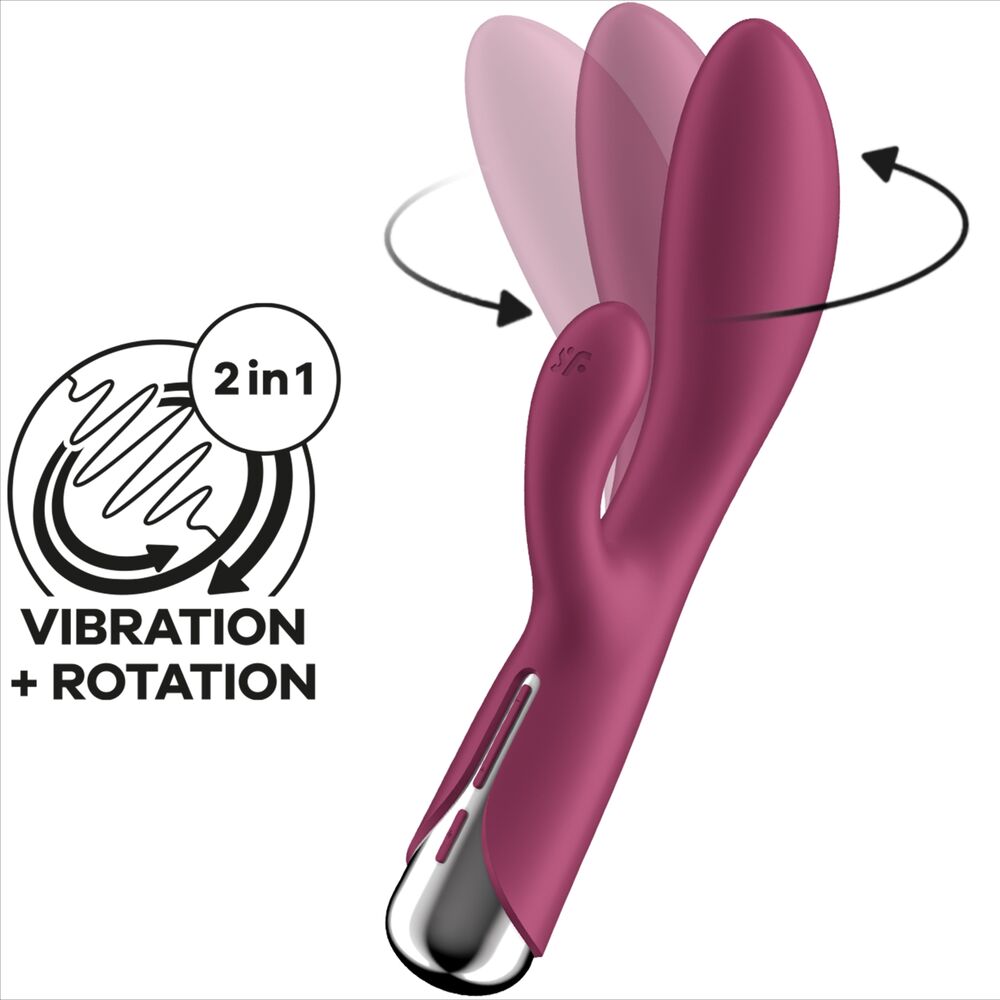 SATISFYER - PYÖRIVÄ KANI 1 KLITORIS JA PUNAINEN G-PISTE -STIMULAATIO