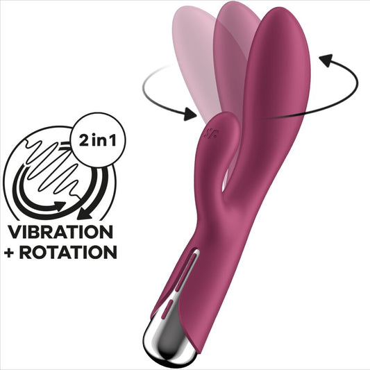SATISFYER - PYÖRIVÄ KANI 1 KLITORIS JA PUNAINEN G-PISTE -STIMULAATIO