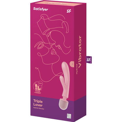 SATISFYER - TRIPLE LOVER KANIVIBRAATORI HIERONTALAITTEENA VAALEANPUNAINEN
