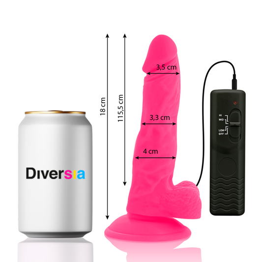 DIVERSIA - JOUSTAVA VÄRÄILEVÄ DILDO VAALEANPUNAINEN 18 CM -O- 4 CM